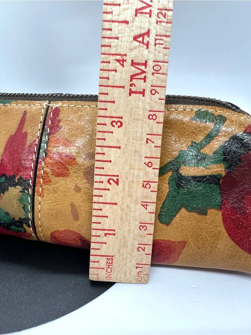 Patricia Nash Floral Leather Wristlet Cosmetic Makeup Pencil Case Vintage Boho